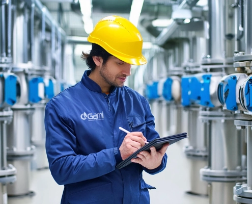Tecnico Gami fa un sopralluogo all'interno di un'azienda cliente.