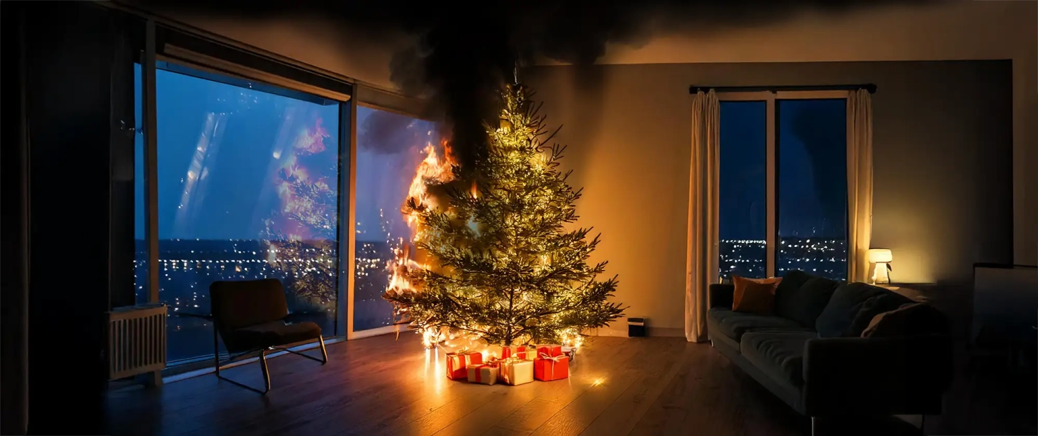 Incendio albero di Natale - rimedi e prevenzione Incendio albero di Natale