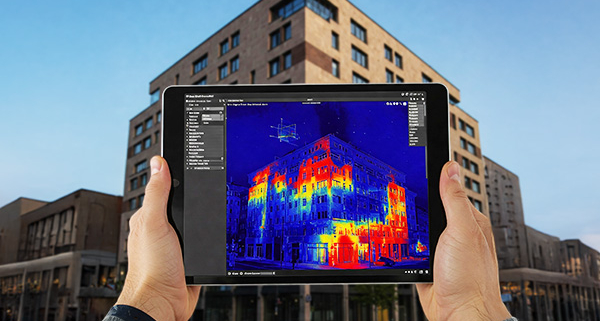 Termografica facciata di un palazzo con BIM