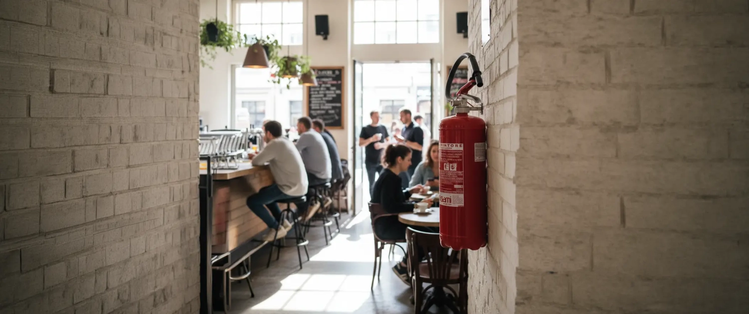 Estintore appeso in un bar